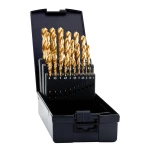 HSS spiralno svrdlo za metal 25-dijelni set Exact 32692 polirano, TiN DIN 338 cilindrični prihvat 1 set