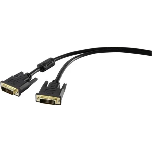 DVI priključni kabel [ DVI-utikač 24+1pol. - DVI-utikač 24+1pol.] 1.80 m crni Renkforce slika