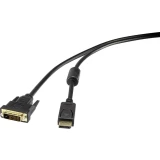 DisplayPort / DVI priključni kabel [1x DisplayPort utikač - 1x DVI-utikač 24+1pol.] 1.80 m crni Renkforce