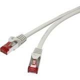 RJ45 mrežni priključni kabel CAT 6 S/FTP 1 m sivi, zaštita na priključku, pozlaćeni kontakti Renkforce