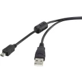 USB 2.0 priključni kabel [1x USB 2.0 utikač A - 1x Olympus] 1.50 m crni, mit Ferritkern, pozlaćeni kontakti Renkforce slika