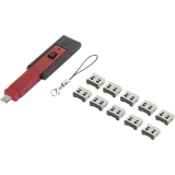 USB blokator portova uklj. 10x USB-sigurnosna spojka crna/crvena Renkforce