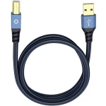 USB 2.0 priključni kabel [1x USB 2.0 utikač A - 1x USB 2.0 utikač B] 0.50 m plavi, pozlaćeni kontakti Oehlbach USB Plus B