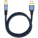 USB 2.0 priključni kabel [1x USB 2.0 utikač A - 1x USB 2.0 utikač B] 7.50 m plavi, pozlaćeni kontakti Oehlbach USB Plus B