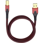 USB 2.0 priključni kabel [1x USB 2.0 utikač A - 1x USB 2.0 utikač B] 3 m crveni/crni, pozlaćeni kontakti Oehlbach USB Evolution