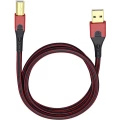 USB 2.0 priključni kabel [1x USB 2.0 utikač A - 1x USB 2.0 utikač B] 3 m crveni/crni, pozlaćeni kontakti Oehlbach USB Evolution slika