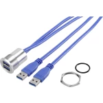 USB A ugradbena utičnica 3.0 ugradbena utičnica, USB-22 2x USB 3.0 utičnica A na 2x USB 3.0 utikač A TRU Components sadržaj: 1 k