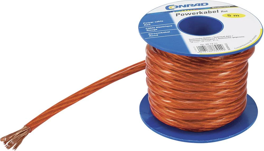 Kabel za uzemljenje 1 x 10 mm˛ crvene boje, proziran Conrad Components 607195 5 m slika