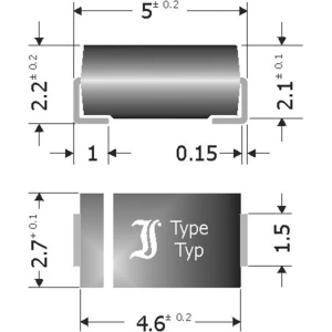 Schottky-barrier ispravljačka dioda TRU Components TC-SK34SMA DO-214AC 40 V 3 A slika