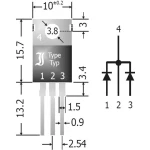 Schottky ispravljačka dioda-Array 20 A TRU Components TC-SBCT2040 SIP-3 Array - 1 par zajednička katoda