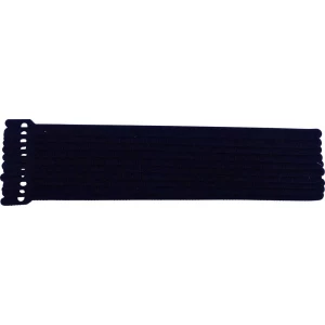 Kabelska vezica s čičkom za povezivanje, prianjajući i mekani dio, crne boje TRU Components 801-330-Bag 10 kom. slika