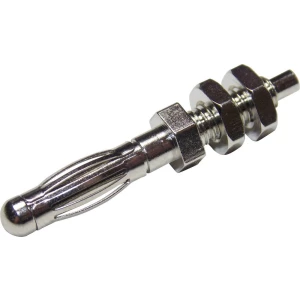 Sigurnosni utični konektor, utikač, ravan, promjer kontakta: 4 mm srebrne boje TRU Components TC-R8-B2H 1 kom. slika