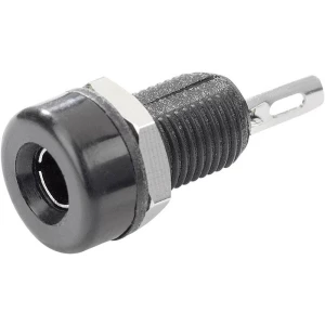 Laboratorijska utičnica, utičnica, vertikalna ugradnja, promjer kontakta: 4 mm crne boje TRU Components TC-R1-16A Black 1 kom. slika