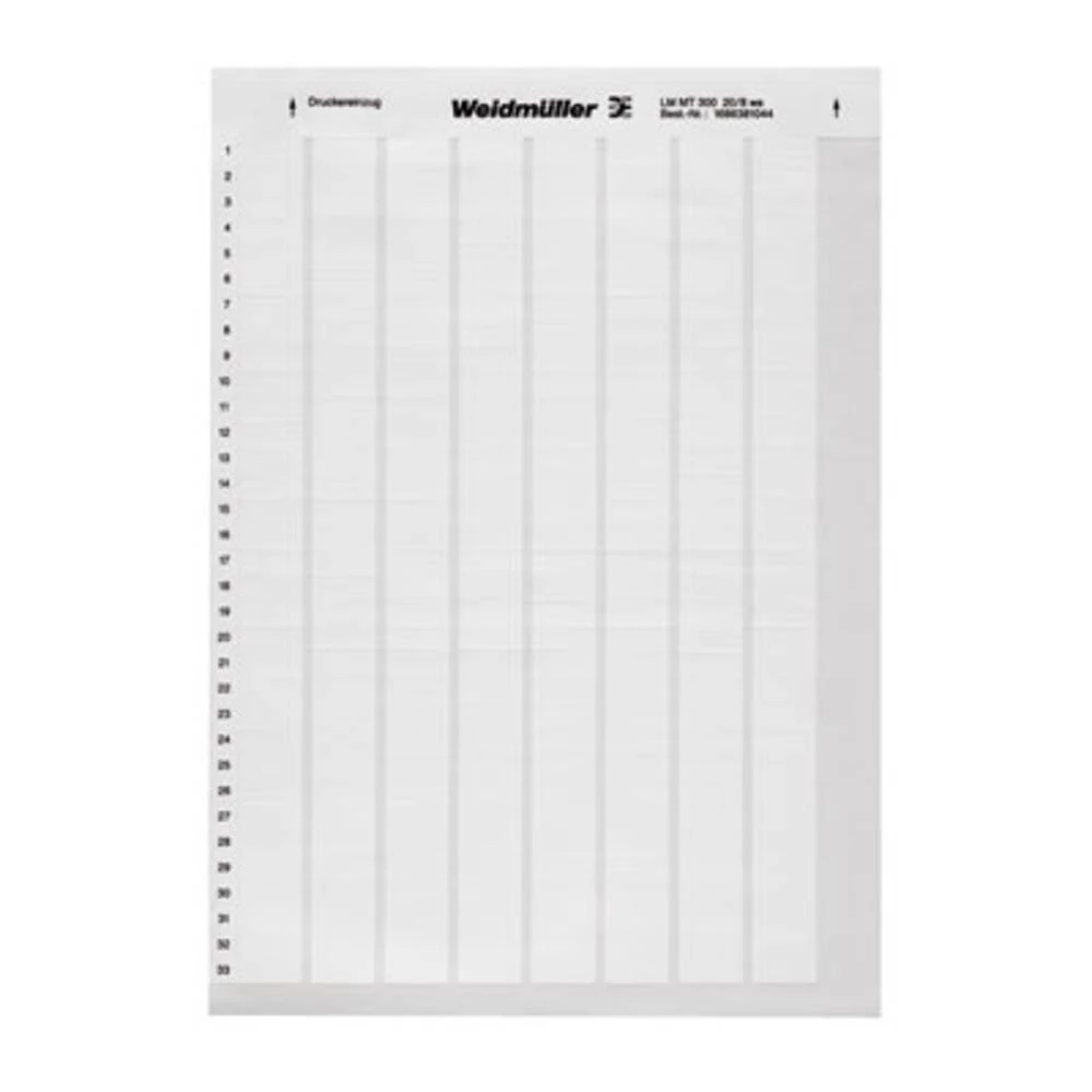 Sustav za označavanje kablova, vrsta montaže: ljepljenje, područje ispisa: 18 x 65 mm bijele boje Weidmüller LM MT300 18X6,5 WS slika
