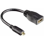 Adapter HDMI Hama [1x HDMI utikač D Micro - 1x HDMI ženski konektor] crna pozlaćeni utični kontakti