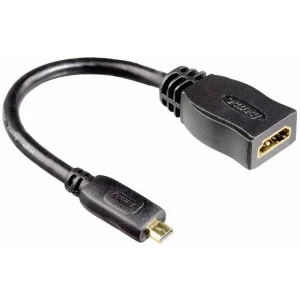 Adapter HDMI Hama [1x HDMI utikač D Micro - 1x HDMI ženski konektor] crna pozlaćeni utični kontakti slika
