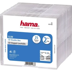 Prazne kutije za CD-e SlimDouble Hama 2 CD-a, komplet od 25 kom. slika