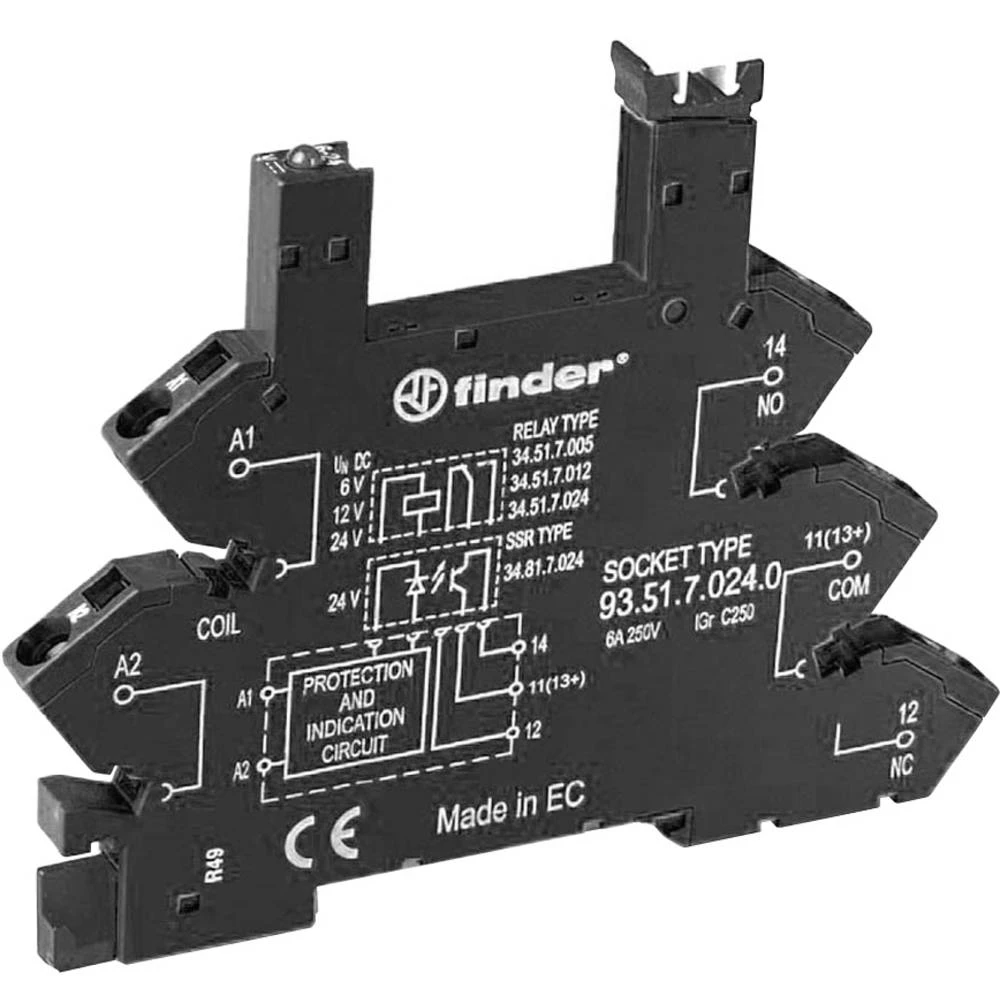 Finder 93.51.0.240.0 podnožje releja    (D x Š x V) 76 x 6.2 x 93.6 mm  10 St. slika