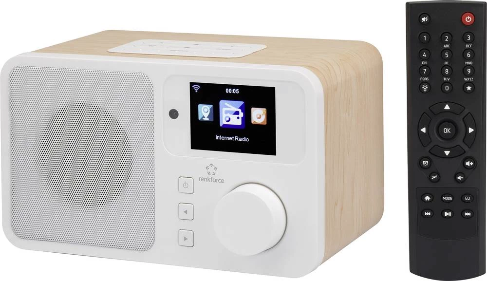 Internet stolni radio Renkforce RF-IR-RETRO1 AUX, WLAN DLNA-kompatibilan drvo slika