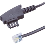 Telefonski (analogni) priključni kabel [1x TAE-F utikač - 1x RJ11 utikač 6p4c] 10 m crne boje