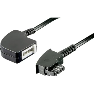 Telefonski (analogni) produžni kabel [1x TAE-F utikač - 1x TAE-F utikač] 6 m crne boje slika
