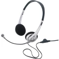 Slušalice s mikrofonom za PC 3.5 mm klinken, s kabelom, stereo TW-218 On Ear crne boje/srebrne boje slika