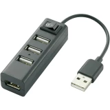 4-portni USB 2.0-Hub 972254 crne boje