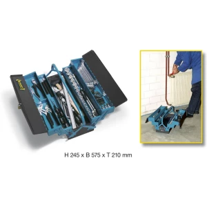 Kovček z orodjem, z vsebino Hazet 190/80 iz železa modre barve slika