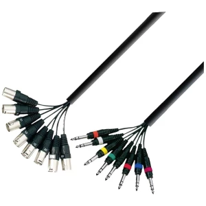 Adam Hall 3 STAR L8 MV 0300 XLR priključni kabel [8x muški konektor XLR - 8x klinken utikač 6.3 mm (stereo)] 3 m crna slika