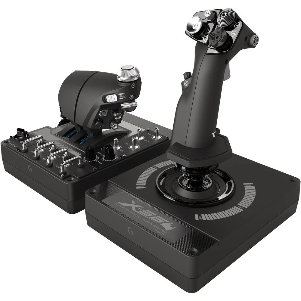 Joystick za simulator leta Logitech Gaming Pro Flight X56 Rhino USB PC Crna Uklj. klizač slika