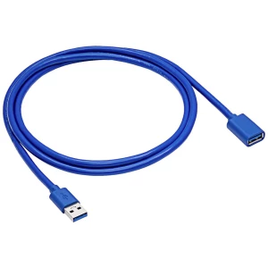 Akyga USB kabel  USB-A utikač, USB-A utičnica 1.8 m crna  AK-USB-10 slika