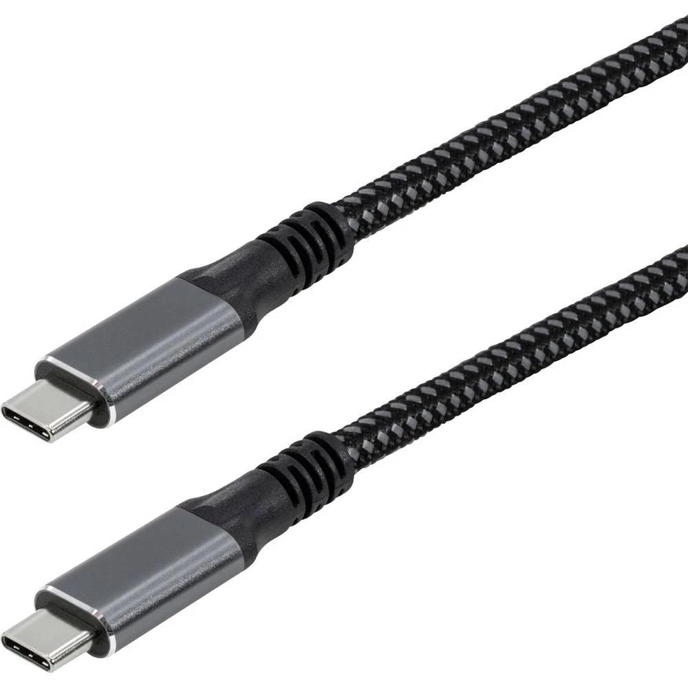 Maxtrack USB-C kabel USB 3.2 gen.2 USB-C® utikač 3 m crna utikač primjenjiv s obje strane, pozlaćeni kontakti C531-3L slika