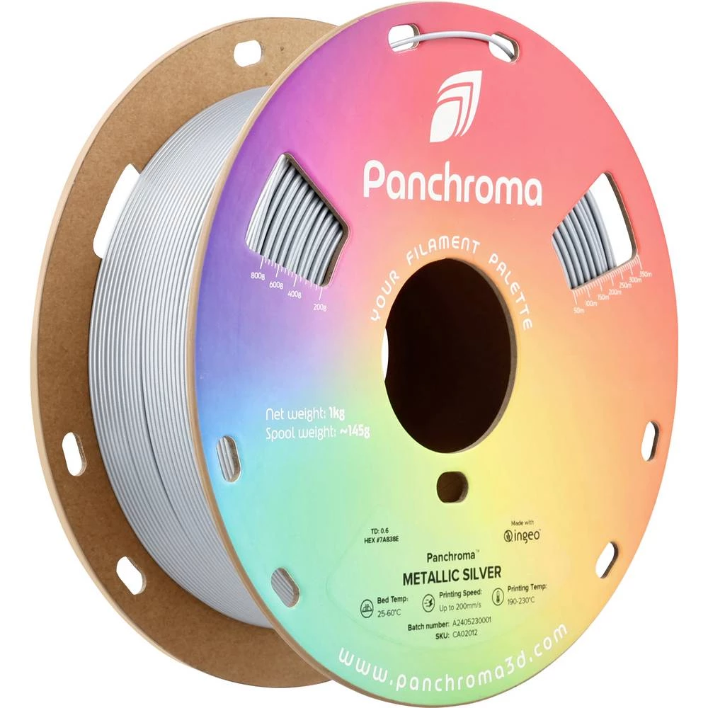 Polymaker CA02012 Panchroma™ Metallic 3D pisač filament PLA višebojni 1.75 mm 1000 g srebrna, metalik 1 kom. slika