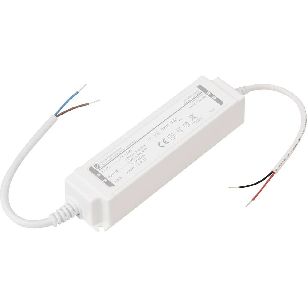 TRU COMPONENTS TC-YCL60-2402500 LED transformator konstantni napon 18 W 2.5 A 22.8 - 25.2 V/DC 1 kom. slika