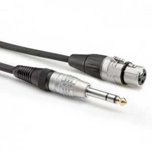 Hicon HBP-XF6S-0150 audio adapterski kabel [1x klinken utikač 6.3 mm (stereo) - 1x XLR utičnica 3-polna] 1.50 m crna slika