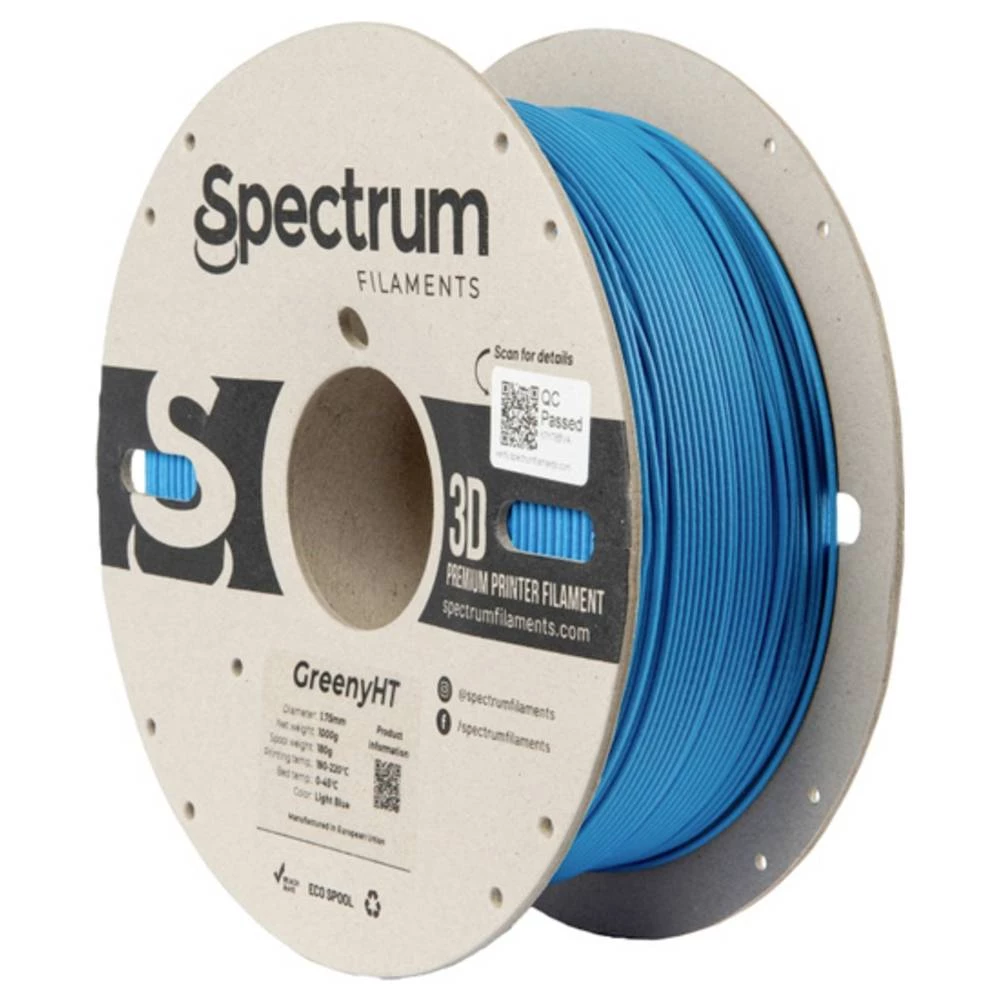Spectrum Filaments 80703 GreenyHT 3D pisač filament PLA otporan na toplinu, visoka krutost, mat 1.75 mm 1000 g Light Blu slika