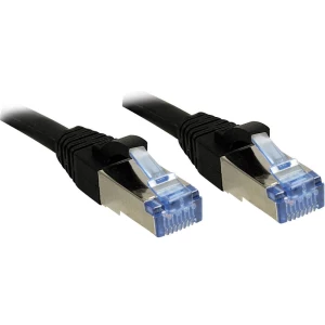 LINDY 47178 RJ45 mrežni kabel, Patch kabel cat 6a S/FTP 1.50 m crna sa zaštitom za nosić 1 St. slika