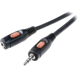 SpeaKa Professional-JACK audio produžni kabel [1x JACK utikač 3.5 mm - 1x JACK utičnica 3.5 mm] 2.50 m crn