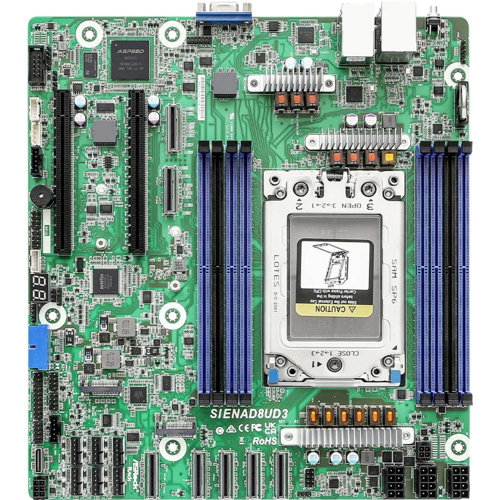 ASRock SIENAD8UD3 matična ploča Baza AMD SP6 Faktor oblika (detalji) Micro-ATX Set čipova matične ploče SoC slika