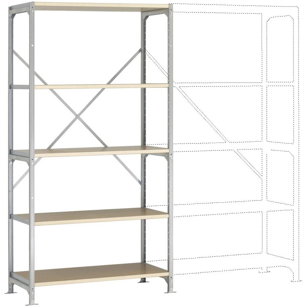 Osnovni modul regalne police (Š x V x d) 1030 x 2000 x 800 mm Drveni pod Manuflex RB2114 slika