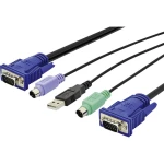 Digitus KVM priključni kabel [1x muški konektor vga - 2x muški konektor PS/2, muški konektor USB 2.0 tipa a, muški konektor vga] 3.00 m crna