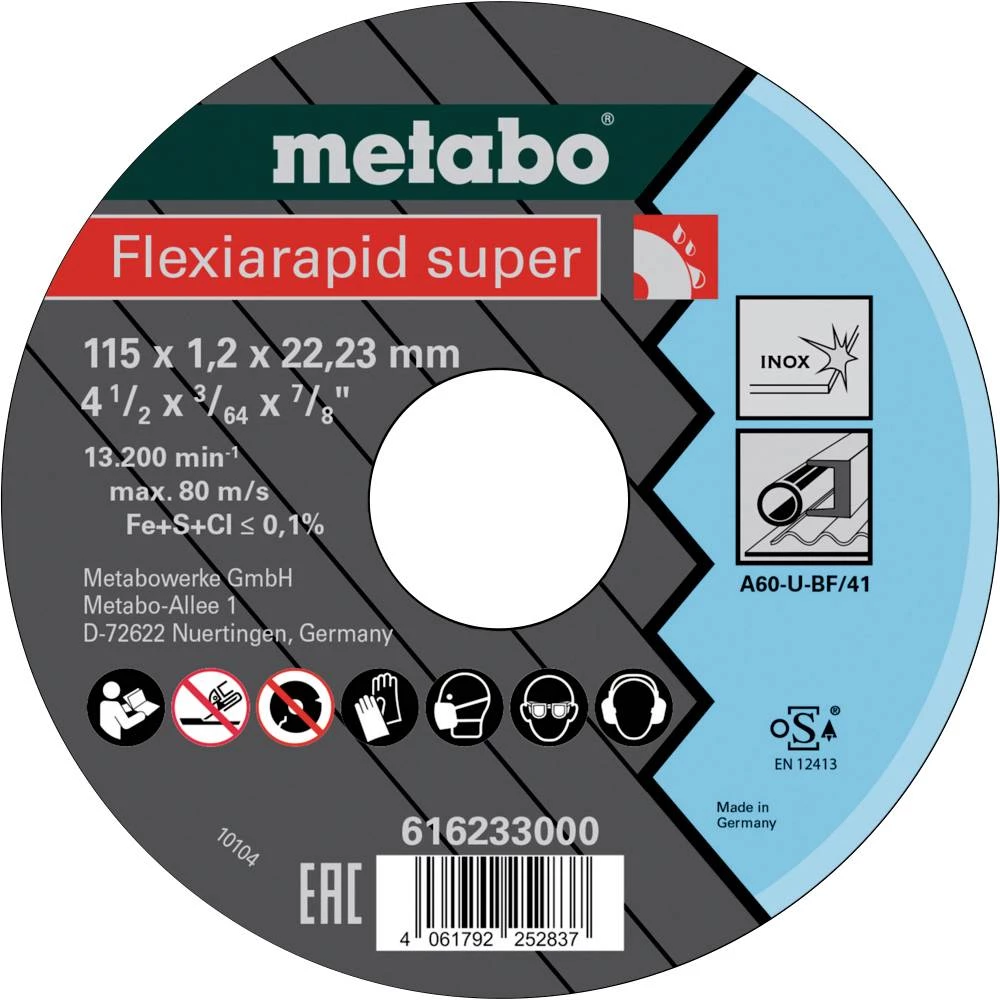 Metabo 616233000 rezna ploča 115 mm 25 kom. nehrđajući čelik (rostfrei) slika