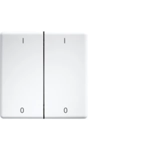 Laserski gravirani dvostruki klackalice za tipke i prekidače 55 dizajn i E-Design55 čisto bijeli DW-FT55-rw+IO Eltako  dupli prekidač slika