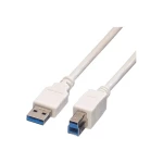 Value USB kabel USB 3.2 gen. 1 (USB 3.0) USB-A utikač, USB-B utikač 1.80 m bijela sa zaštitom 11.99.8870