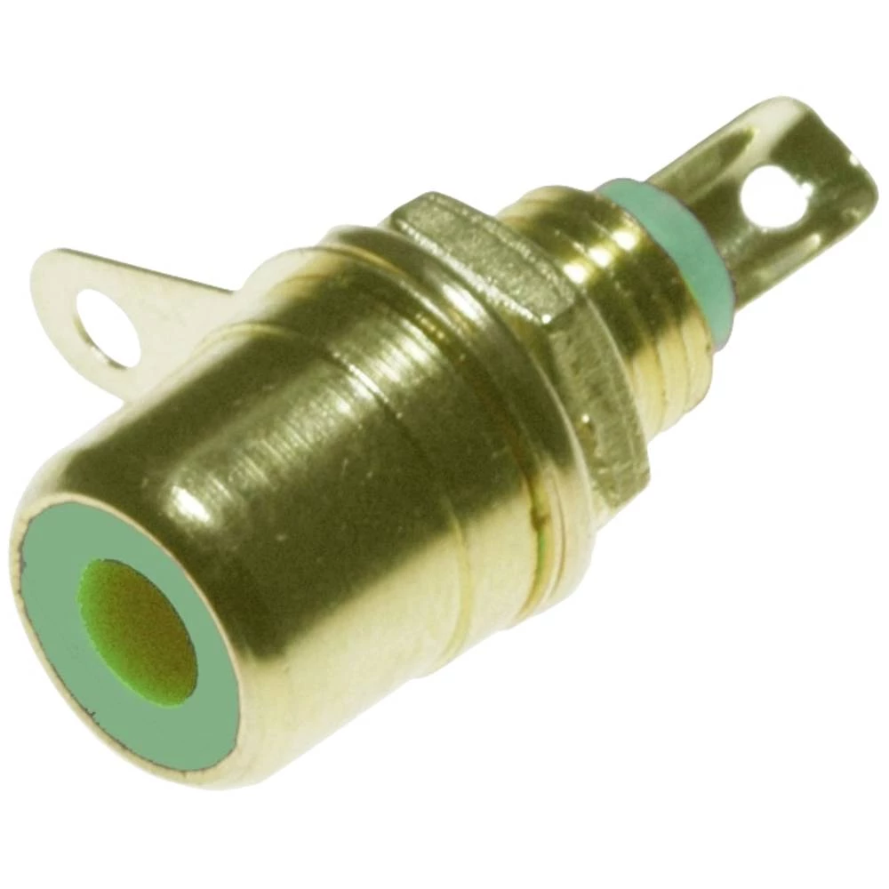 Lyndahl LKC003GN RCA panel jack za montažu na panel, tvrdo pozlaćen, zelene boje Lyndahl LKC003GN     zlatna, zelena 1 St. slika