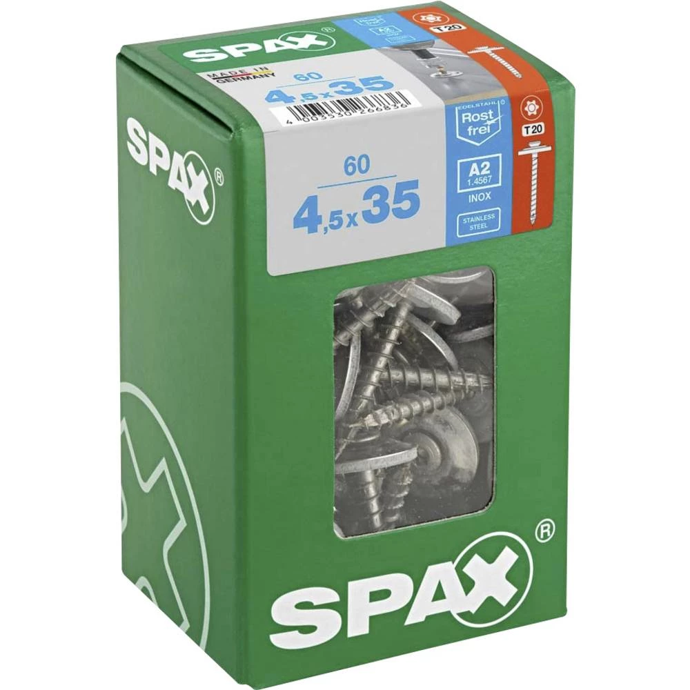 SPAX 4577000450357 limarski vijak 4.5 mm 35 mm T-STAR plus nehrđajući čelik A2 60 kom. slika