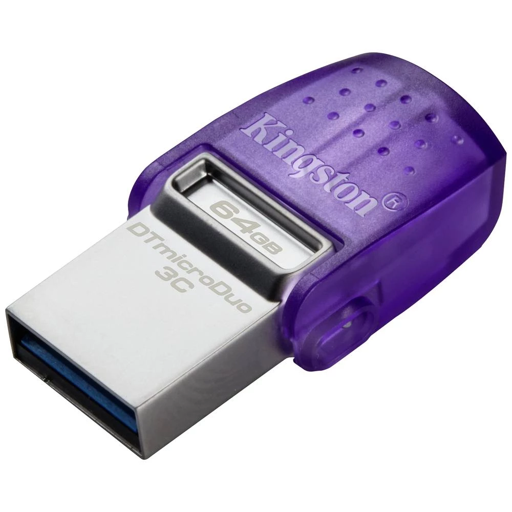 Kingston DataTraveler microDuo 3C USB stick maloprodaja 64 GB plemeniti čelik, ljubičasta DTDUO3CG3/64GB USB 3.2 (gen. 1 slika