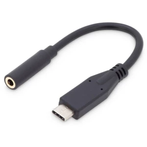 Digitus Audio Adapter cable [1x Muški konektor USB-C™ - 1x Priključna doza za 3,5 mm banana utikač] 0.2 m Crna Fleksibilan slika