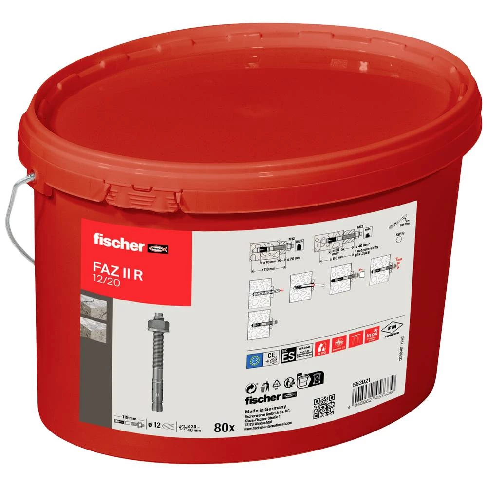 Fischer FAZ II 12/20 R Eimer (80) sidreni svornjak 120 mm 12 mm 563921 80 St. slika
