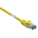 Basetech RJ45 BT-2270664 mrežni kabeli, patch kabeli cat 6a S/FTP 0.50 m žuta sa zaštitom za nosić, vatrostalan